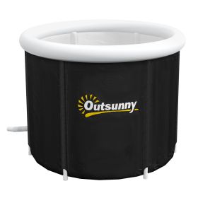 Cold Plunge Tub, Portable Ice Bath Cold Water Therapy Tub with Thermo Lid, for Athletes Recovery, Black