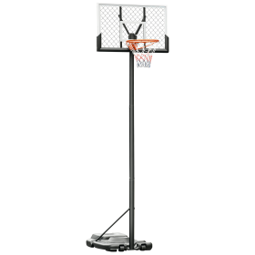 Portable Basketball Hoop, 5.2-10' Adjustable Height, Weight Base with Ball Holder, Basket Ball Stand on Wheels with 43" Backboard for Outdoor Junior Y
