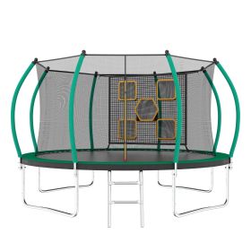 12FT Trampoline, Outdoor Trampolines For Kids And Adults, Recreational Trampoline With Enclosure Net & Ladder, Round Trampoline ASTM Approved