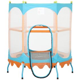 Trampoline for Kids, 4.6FT Mini Toddler Trampoline Indoor Outdoor w/ Safety Enclosure Net, Orange