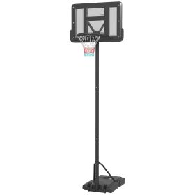 Portable Basketball Hoop, 7.5-10FT Height Adjustable Swimming Pool Basketball Goal with 43.25" Backboard, Wheels and Fillable Base, for Youth & Adults