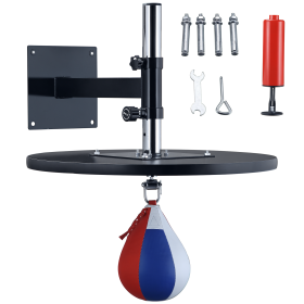 Speed Bag Boxing Punching Bag Wall Mount Height Adjustable, MMA, Martial Arts, and Boxing Equipment for Training at Home, Heavy-Duty Steel Platform, S