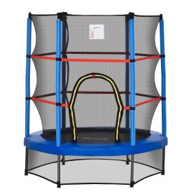 Φ5FT Kids Trampoline with Enclosure Net for Age 3 to 6 Years Blue